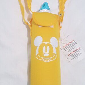 Disney Mickey Mouse Yellow Metal With Insulated Sleeve Water Bottle